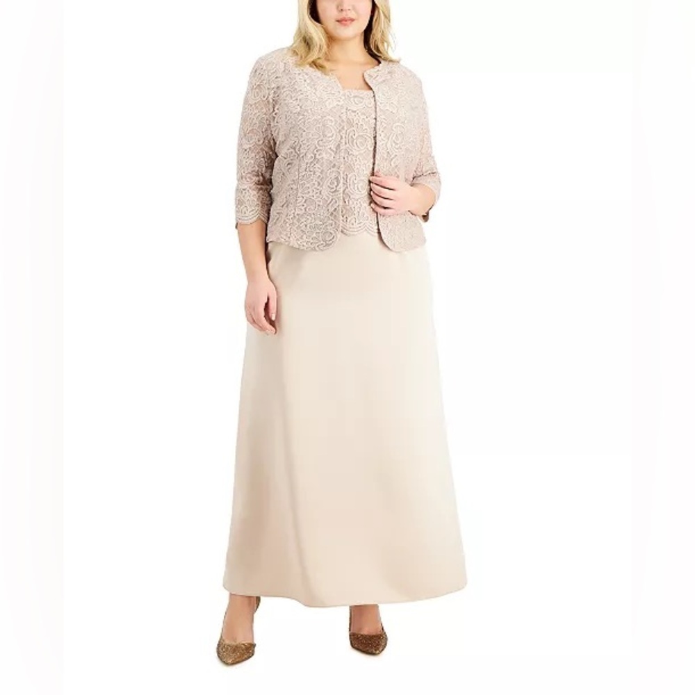 Alex Evenings Plus Size Lace Dress & Jacket